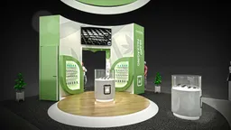 20x30 Island booth design by Reaction Space